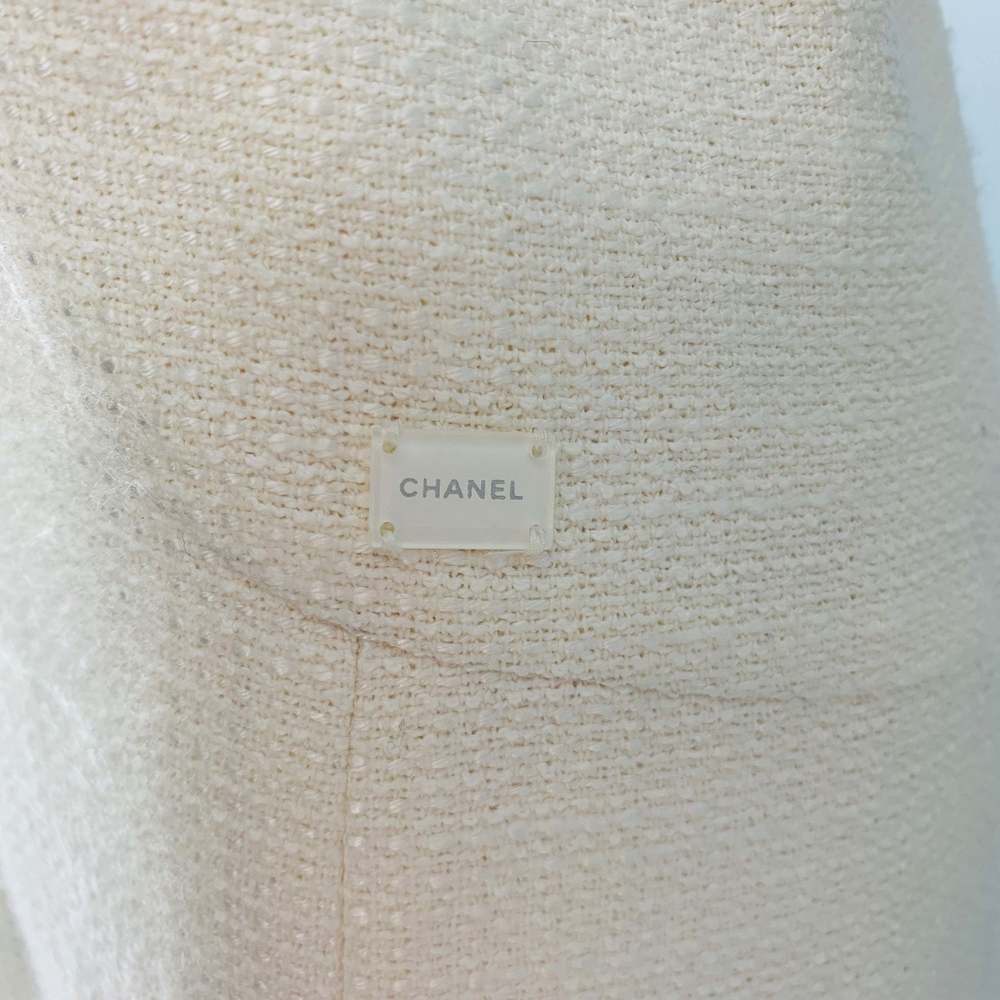 CHANEL Cream Cotton Acrylic Sleeveless Mid-Calf Dress - Picture 2 of 7